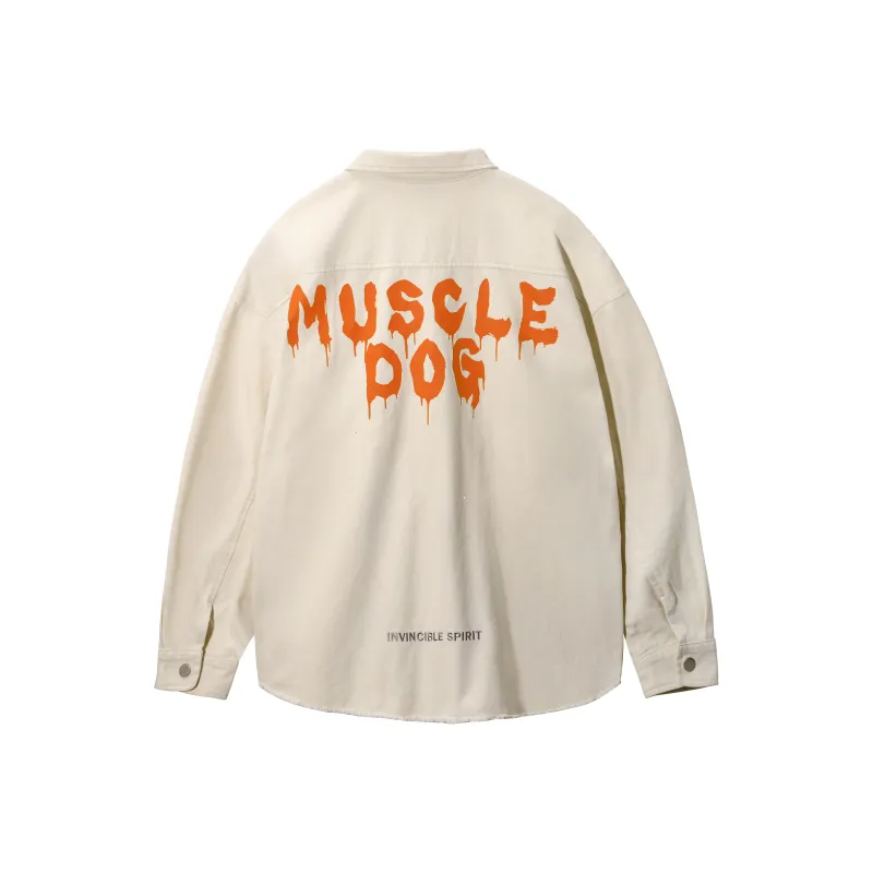 Muscle Dog Loose Fit Denim Jacket Unisex-5