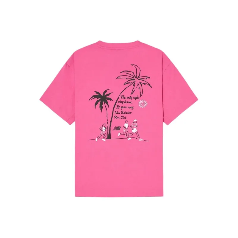 New Balance UNI Beach Run T Shirt Unisex 27 Dark Pink-1