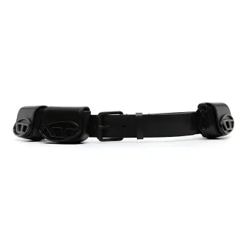 DIESEL Logo Signboard In The Same Color Scheme Women's Black Width 4CM