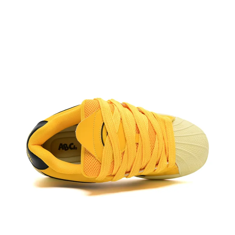 ABCIO Skateboard Shoes Unisex Low Top Cheese Yellow/Cream White/White Blue Red/Burgundy-7