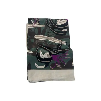 CHANEL Cotton Knit Scarves Women's Green