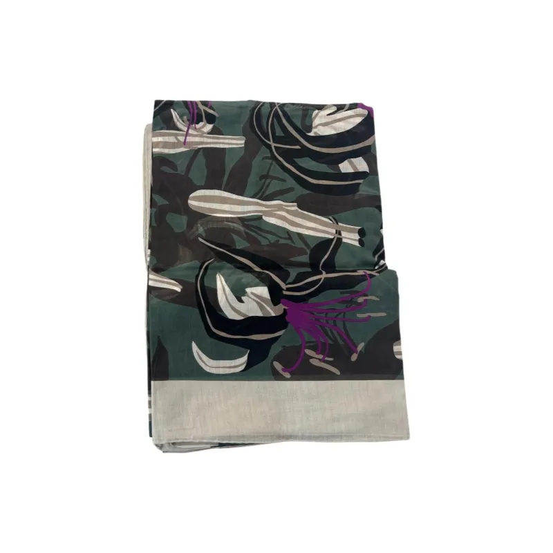 CHANEL Cotton Knit Scarves Women's Green-0