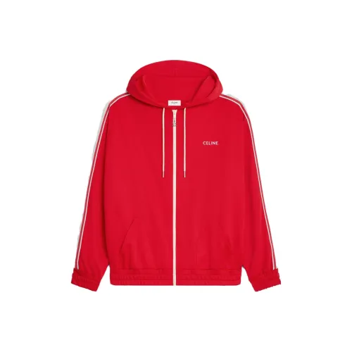 CELINE Tracksuit Jacket With CELINE Embroidery In Double Face Jersey