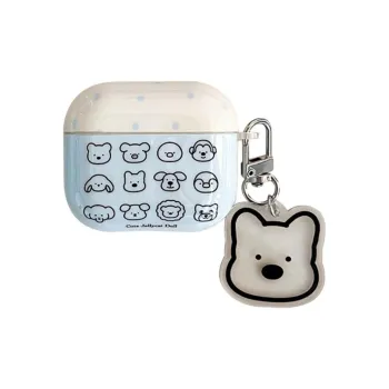 Sopi Compatibility With Apple AirPods 4/2/3/AirPods Pro Acrylic Grid Line Small Animal Headphone Cases