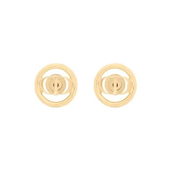 DIOR Metal Stud Earrings Women's Gold