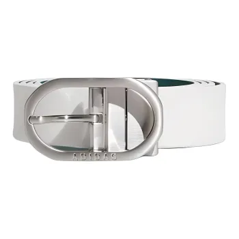 Adidas Logo Carving, Pin Buckle Polyurethane Leather Belts Unisex White