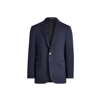 Polo Ralph Lauren Gregory Hand-Tailored Wool Serge Blazer Business Suit Men's Dark Blue