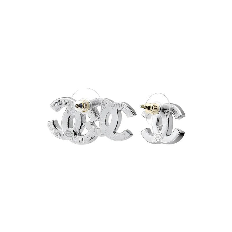 CHANEL Metal Earrings Women's Silver-1