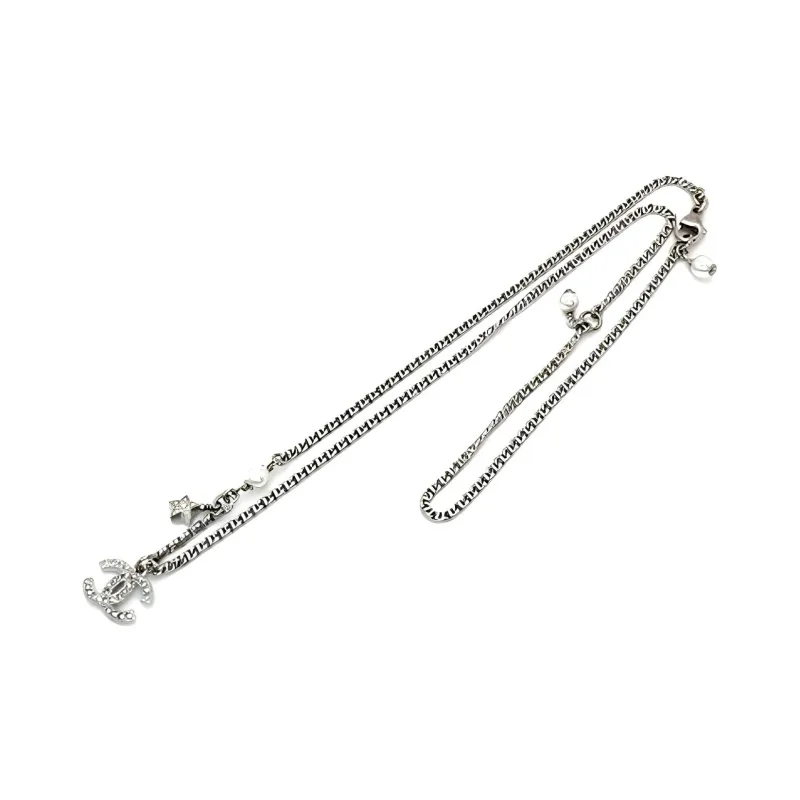 CHANEL Laces Pearl, Rhinestone Necklaces Women's-1
