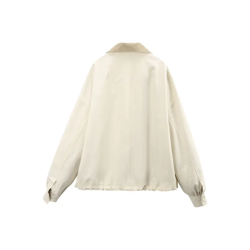 A Paradise For Awakening Cropped Coat Women's Beige Apricot-1