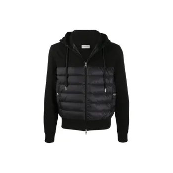 Moncler FW21 Solid Color Hooded Down Jacket Men's Black