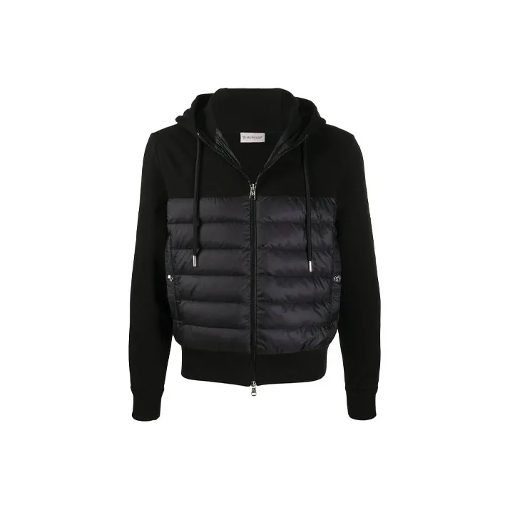 Moncler FW21 Solid Color Hooded Down Jacket Men's Black-0