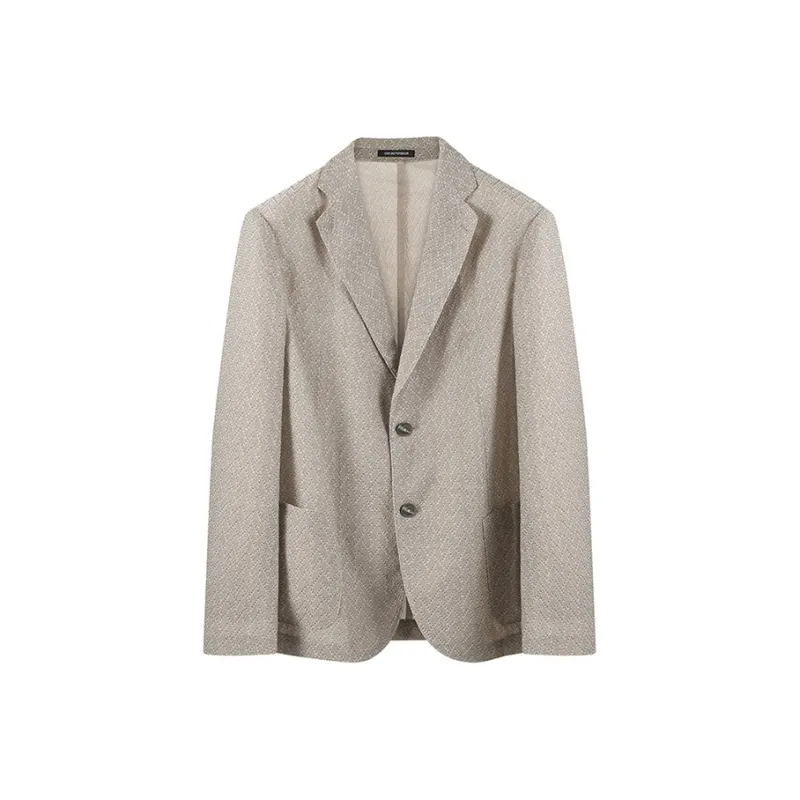 EMPORIO ARMANI FW23 Business Suit Coat Men's Light Linen Brown-0