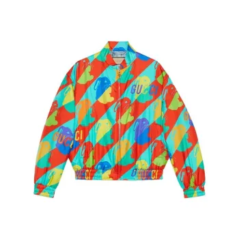 GUCCI Bunny Print Twill Zip Jacket