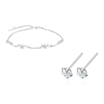 NUSQ Sterling Silver With Zircon Bracelets Women's