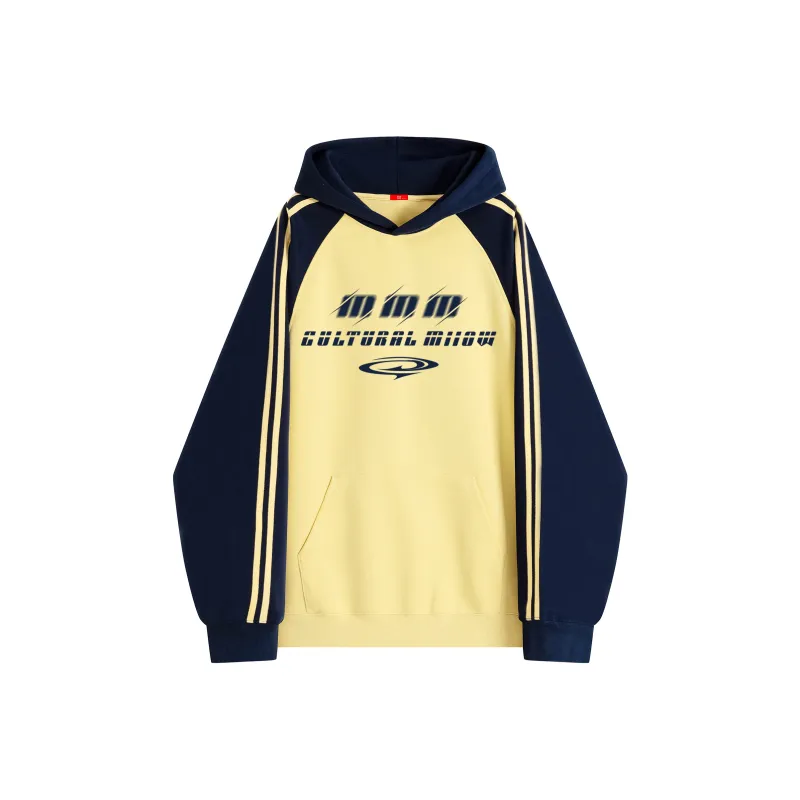 MIIOW Trend Party Series Sweatshirt Unisex _Nsec Navy Blue & Yellow Color Block-0