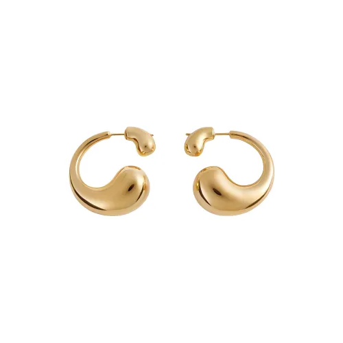 Bottega Veneta Sterling Silver Plated With 18k Gold Earrings Women's Gold