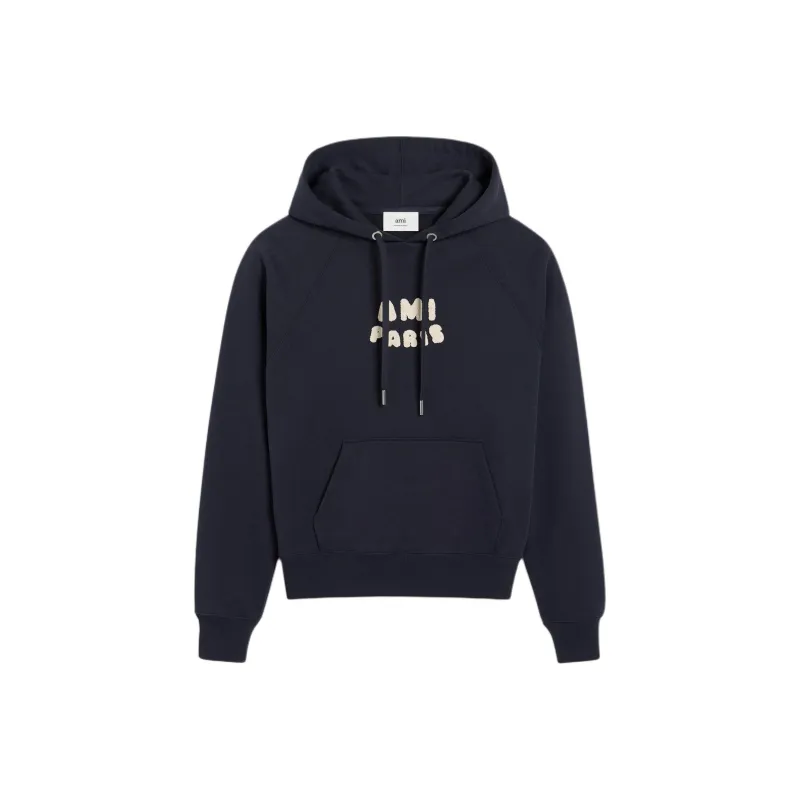 AMIPARIS Paris Ami De Coeur Logo Patch Drawstring Hoodie-0