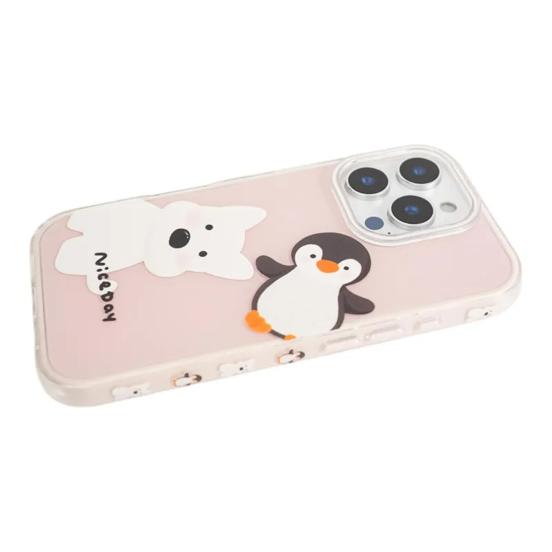 Sopi Acrylic Material 2 in 1 West Highland Penguin Phone Cases Compatible With IPhone 16/15 Pro Max/Apple 13/14 Pro/Max-5