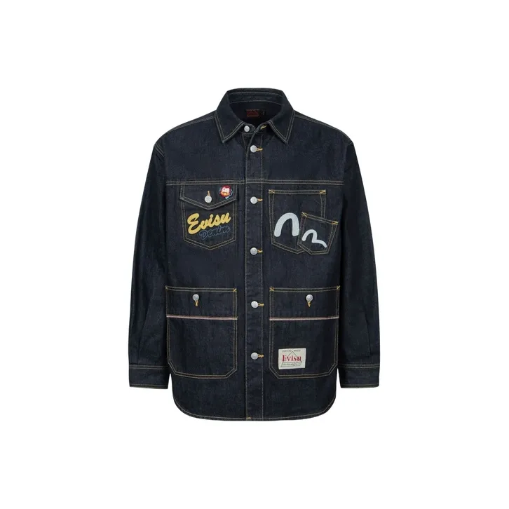 EVISU Denim Jackets Men Denim Blue-0