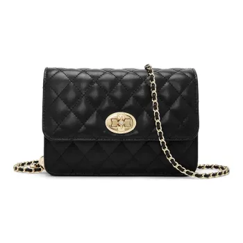 FOXER Split Cow Leather With Synthetic Leather Crossbody Bag Women's Black