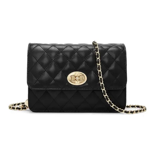 FOXER Split Cow Leather With Synthetic Leather Crossbody Bag Women's Black