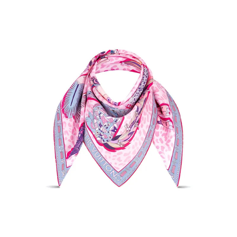 LOUIS VUITTON Silk Scarves Women's Pink-1
