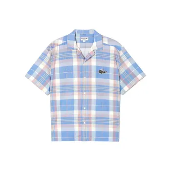 LACOSTE Shirts Men CGD/Blue Plaid