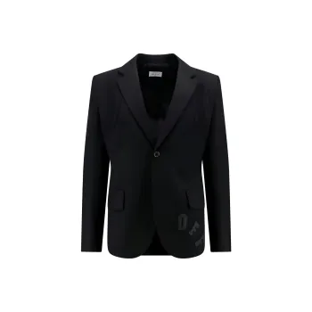 OFF WHITE Logo Embroidered Single Breasted Blazer