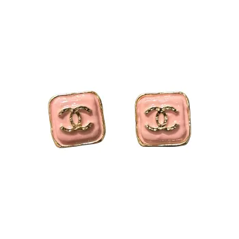 CHANEL Stud Earrings Women's Pink