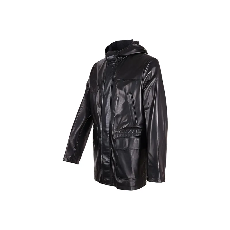 PRADA Leather Jackets Men Black-2