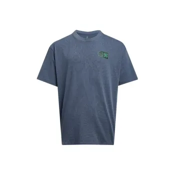 Under Armour Heavyweight Hoops Courtside T Shirt Men's Torrential Rain Gray/Kelly Green Team