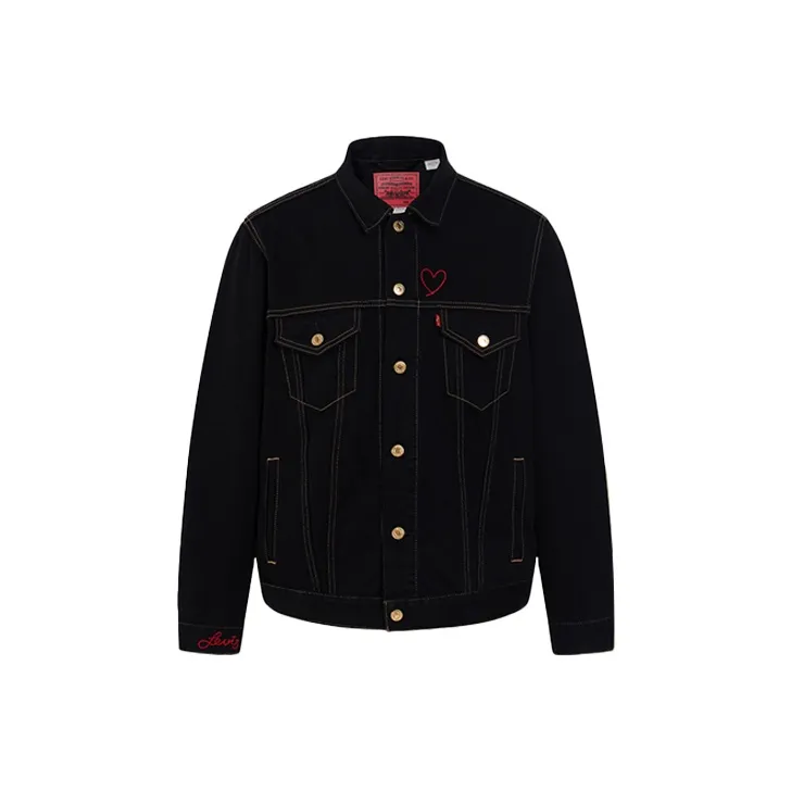 Levis Denim Jackets Men Black-0