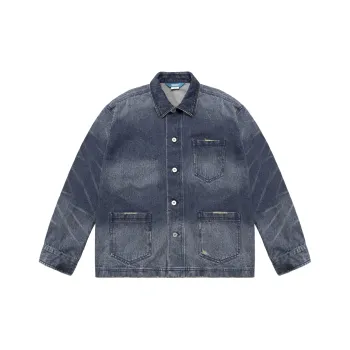 UNVESNO Denim Jackets Unisex Dark Blue
