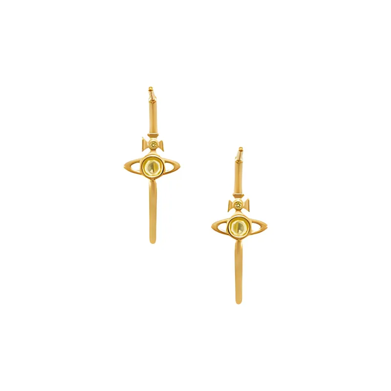 Vivienne Westwood Recycled Silver, Crystal Earrings Women's Gold-2