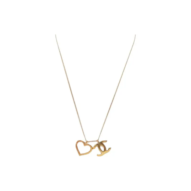 CHANEL 2004 Interlocking Cc And Heart pendant Necklace-1