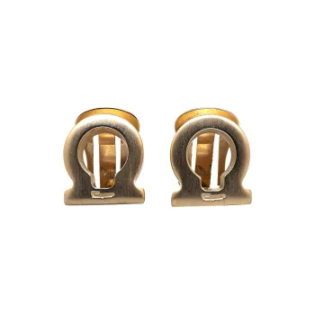 Ferragamo 20th Century Plated Gancini Clip On Costume Earrings