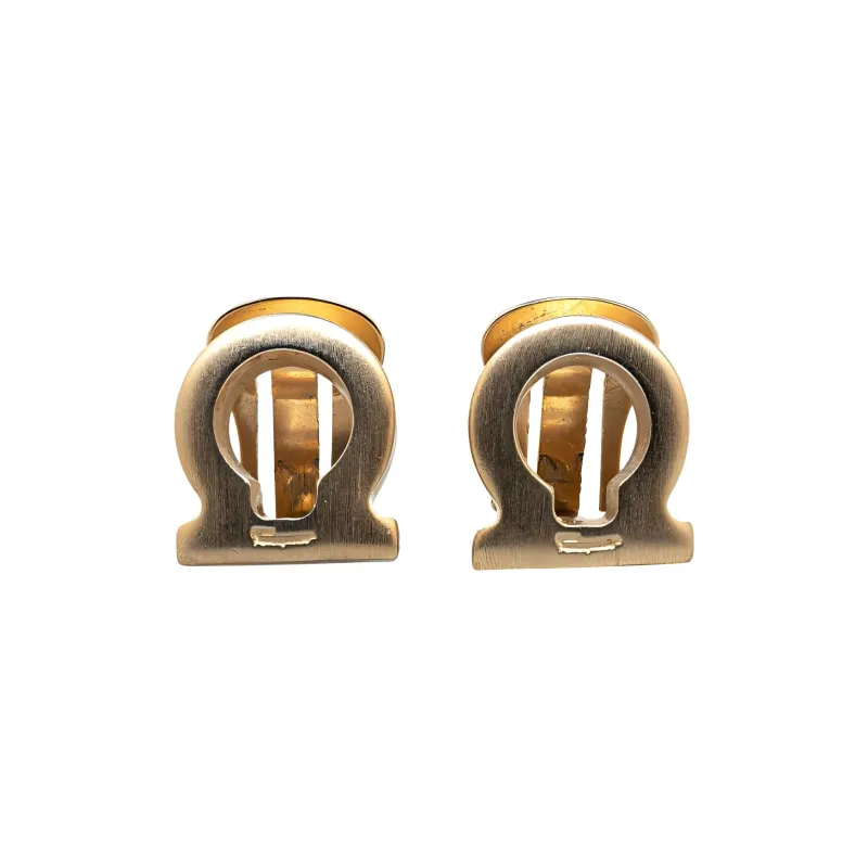 Ferragamo 20th Century Plated Gancini Clip On Costume Earrings-0