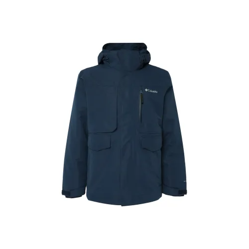 Columbia Omni Heat Waterproof, Windproof, And Water Repellent Windbreaker Jacket Men's Navy Blue