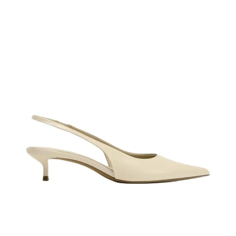 ZARA Slim Heel High Heels 5cm Women's Light Beige Yellow-1