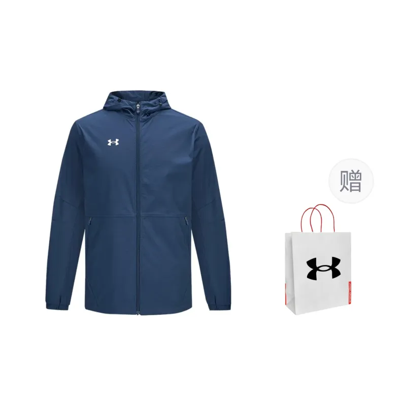 Under Armour Jackets Coats Men's Navy Blue With Free Shopping Bag-0