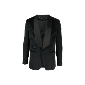 PHILIPP PLEIN Single breasted Velvet Blazer