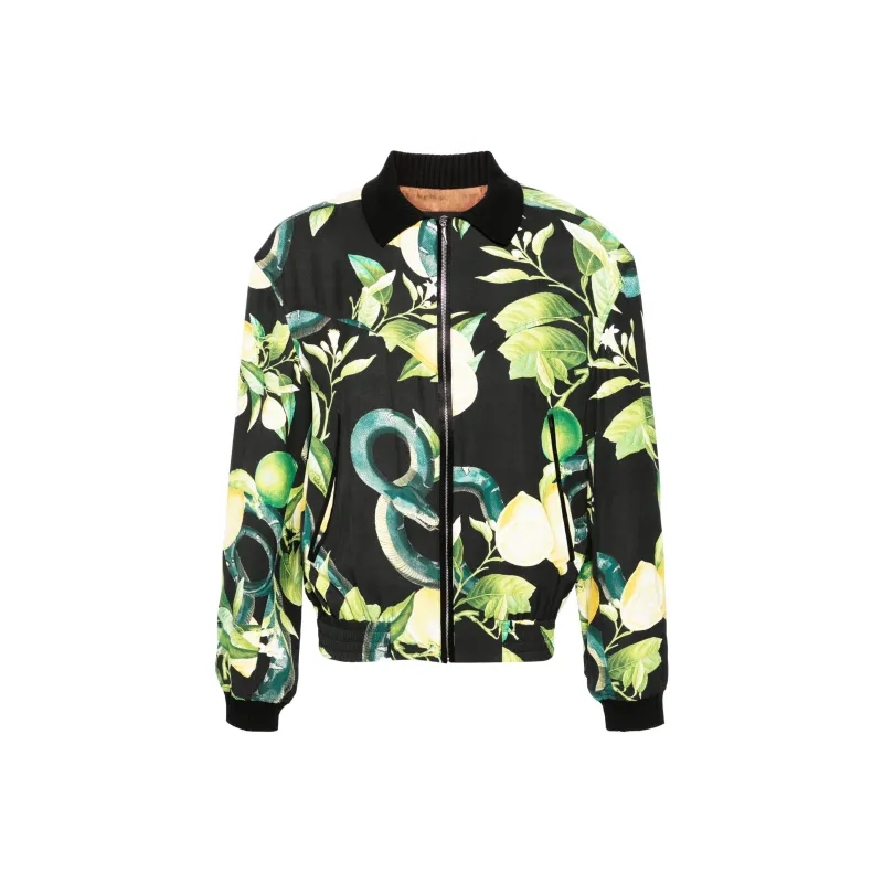 Roberto Cavalli Lemon print Twill Bomber Jacket-0
