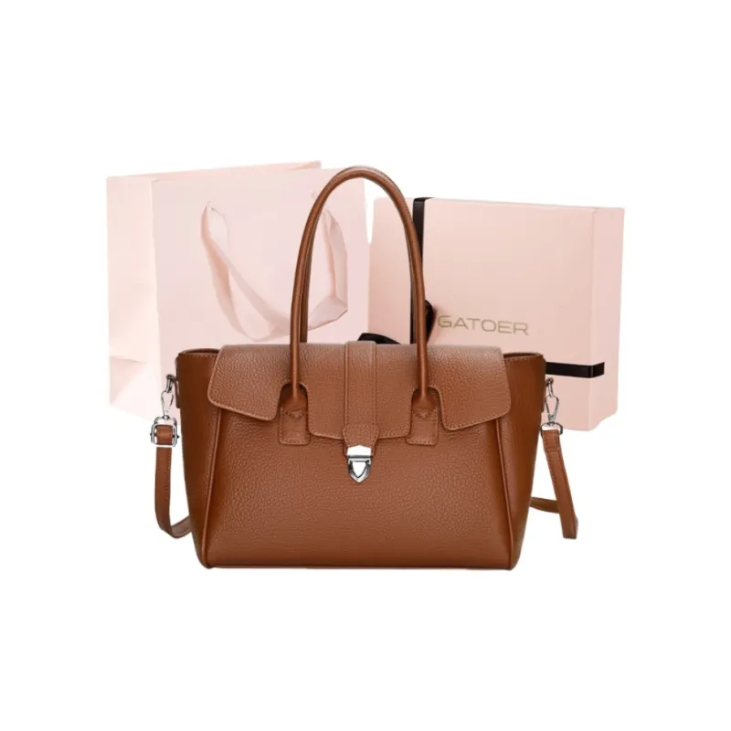 GATOER PU Tote Shoulder Bag, Crossbody Bag, Handbag Regular Women's Ecru/Black/Light Brown/Khaki-10