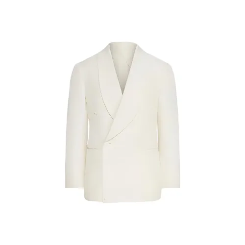 Polo Ralph Lauren Kent Handmade Silk Dinner Jacket Business Suit Men's White