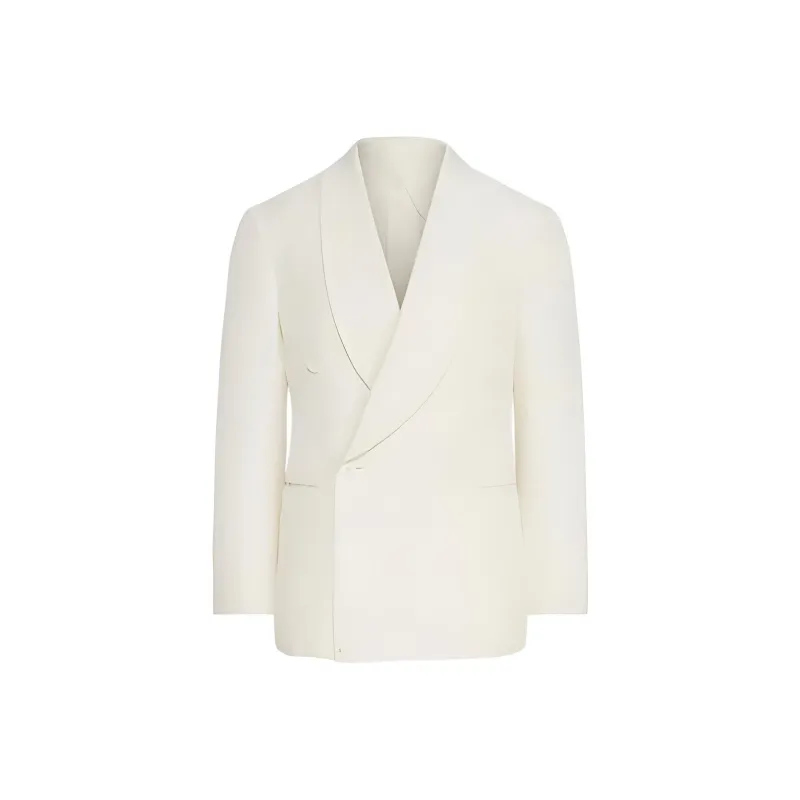 Polo Ralph Lauren Kent Handmade Silk Dinner Jacket Business Suit Men's White-0