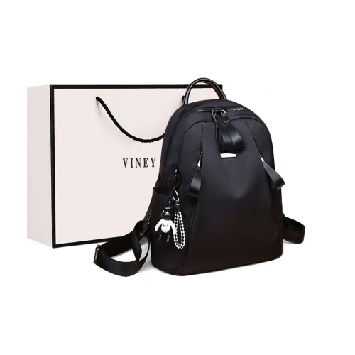 VINEY Oxford Double Shoulder Backpack Large Size Women's Extreme Night Black