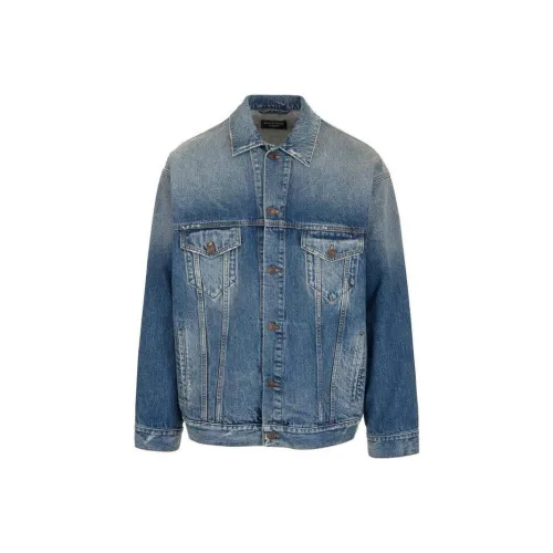 Balenciaga FW22 Denim Jacket Men's Regular Fit Blue