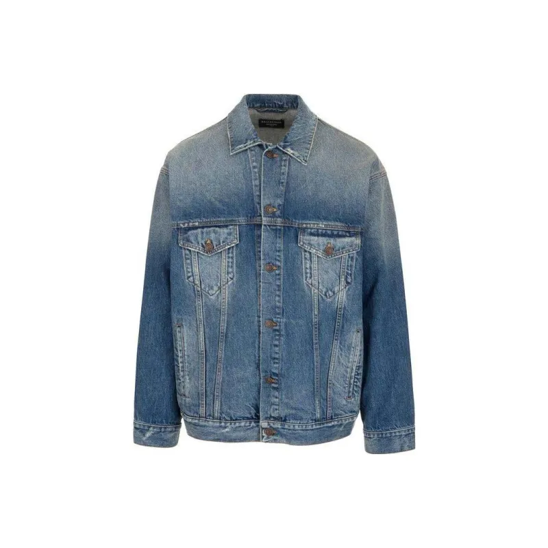 Balenciaga FW22 Denim Jacket Men's Regular Fit Blue-0