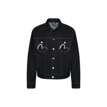 EVISU Denim Jackets Men Denim Blue